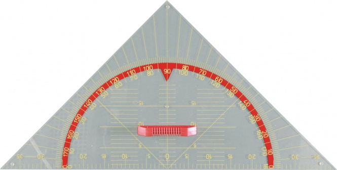 Geo-Zeichendreieck, 90°,45°,45°, transparent, Hypotenuse 80 cm, 